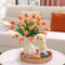 30 Pcs Artificial Tulips PU Faux Flowers, Sunset Real Touch Fake Tulips for Valentine's Day Spring Easter Home Kitchen Wedding Decorations and New Year Decor